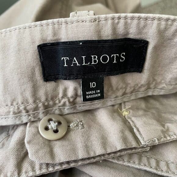 Talbots Pants Womens Size 10 Boyfriend Kahki Convertible Roll Tab Hiking Baggy - Picture 8 of 10